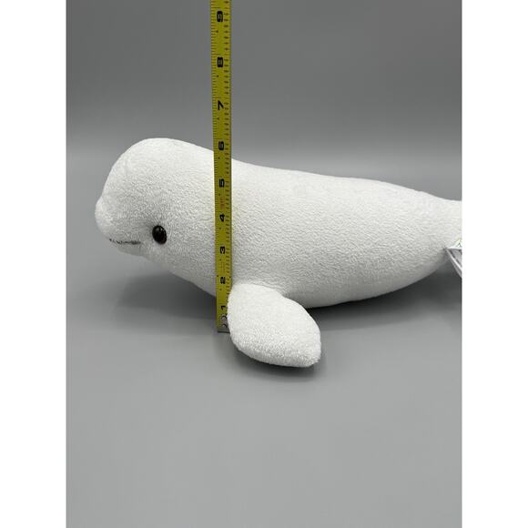 Destination Nation Beluga Whale Plush 13 Inch Stuffed Ocean Animal - Picture 10 of 11
